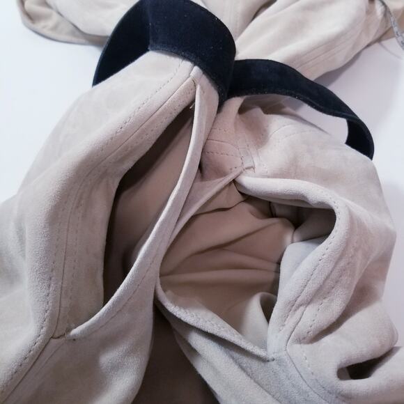 RARE Alexis 100% Genuine Leather Suede Belted Halter Dress with Side pockets - Picture 13 of 16